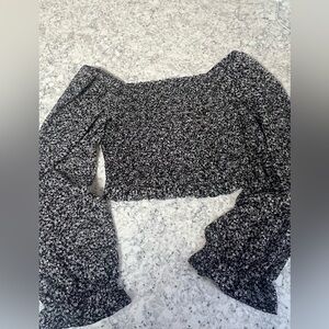 Japna Black and White Floral Blouse